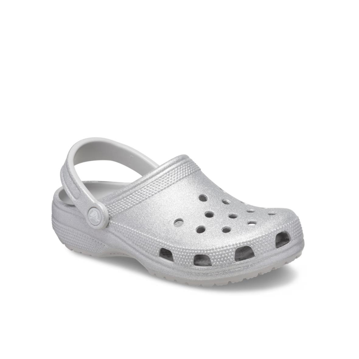 Crocs Classic Glitter Clog Bayan Terlik - Gümüş