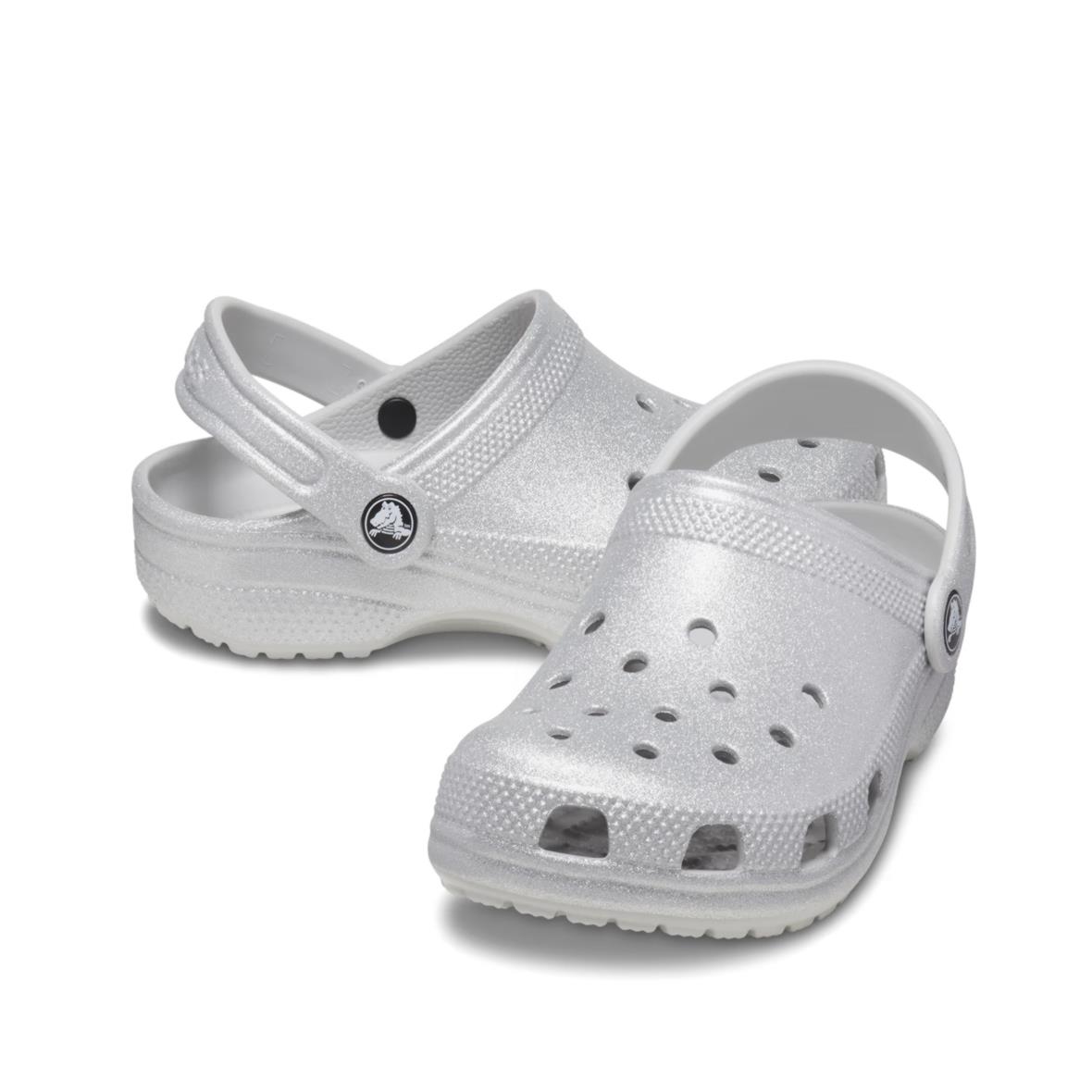 Crocs Classic Glitter Clog K Çocuk Terlik - Gümüş