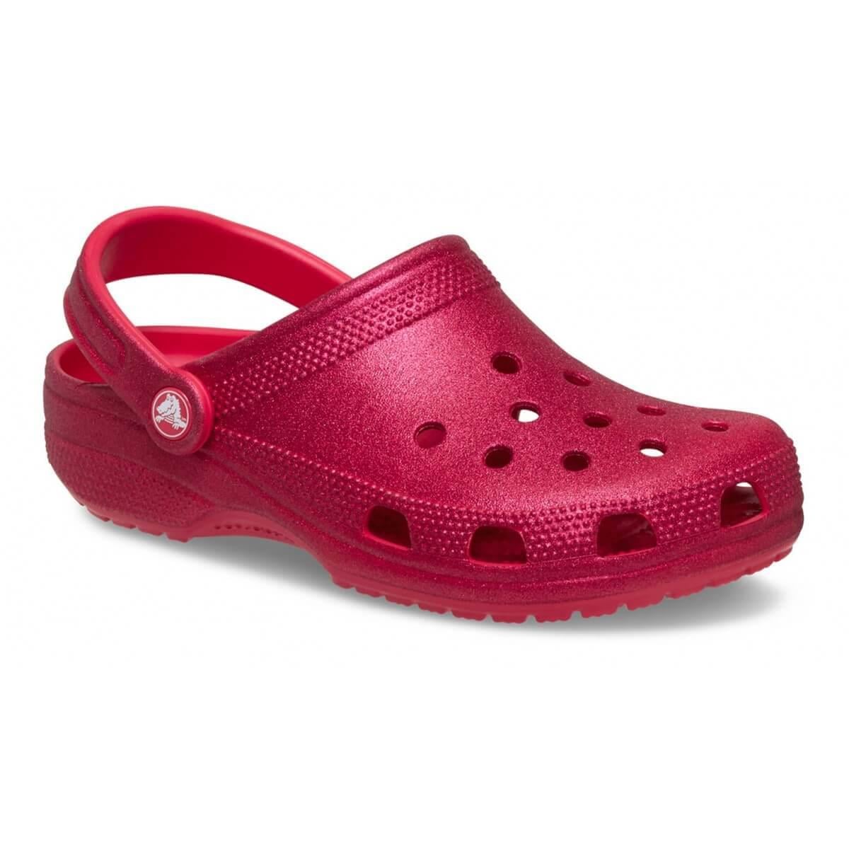 Crocs Classic Glitter Clog Kadın Terlik - Kırmızı