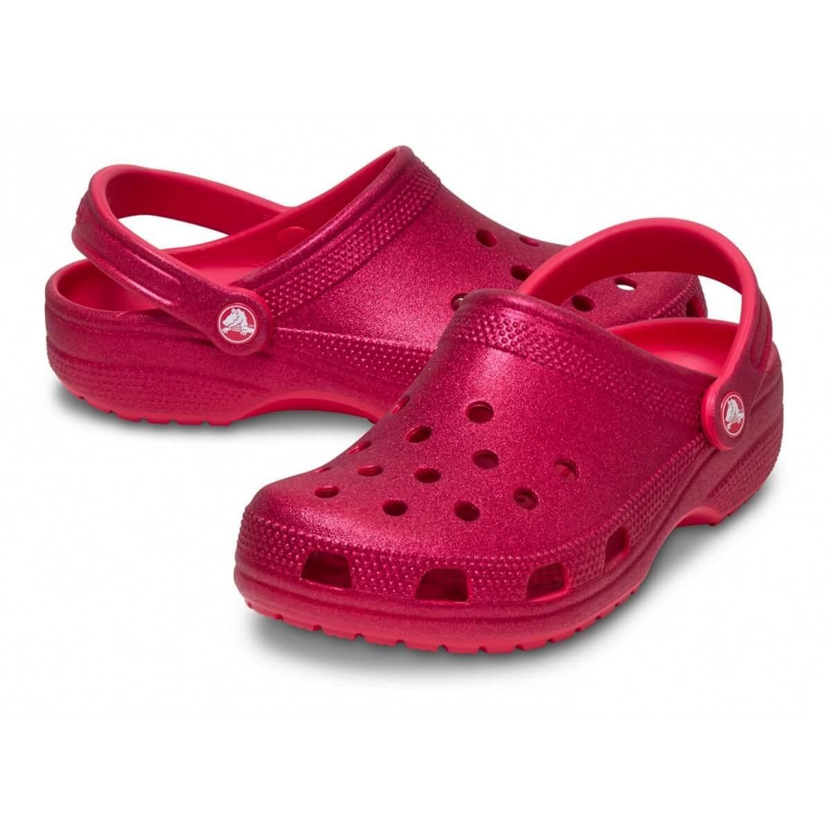 Crocs Classic Glitter Clog Kadın Terlik - Kırmızı