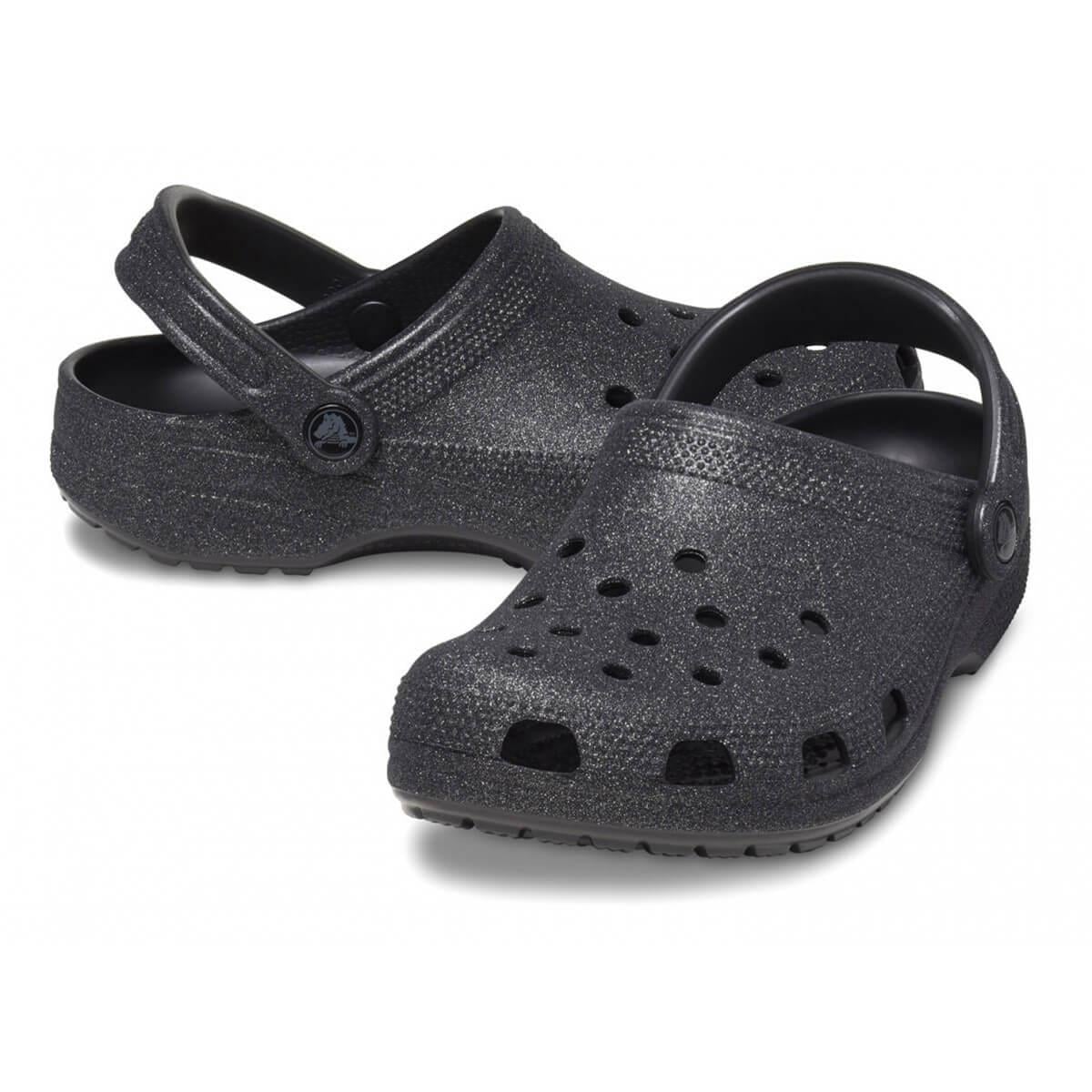 Crocs Classic Glitter Clog Kadın Terlik - Siyah