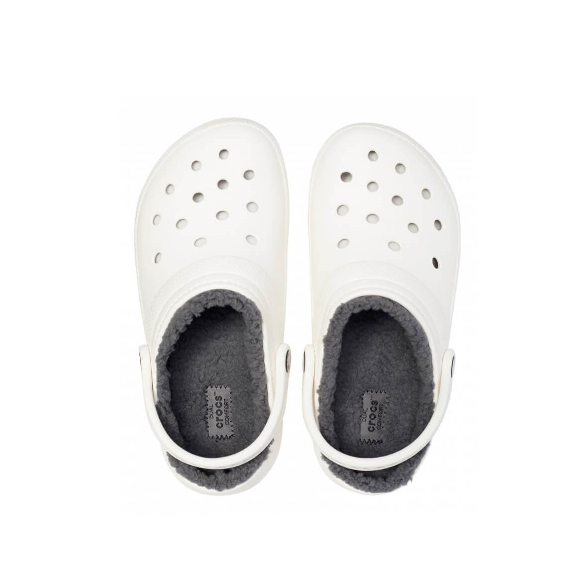 Crocs Classic Lined Clog Bayan Terlik - White/Grey