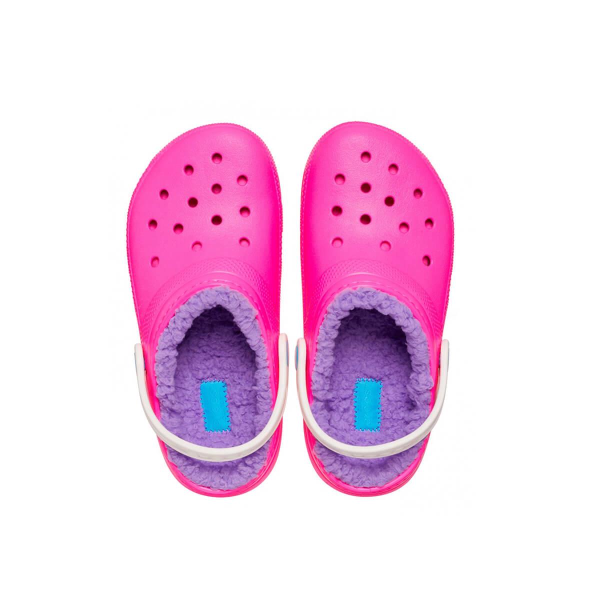 Crocs Classic Lined Clog T Çocuk Terlik - Pembe / Multi