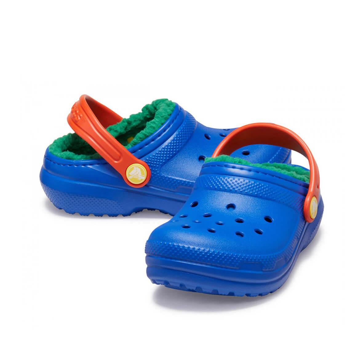 Crocs Classic Lined Clog T Çocuk Terlik - Mavi / Multi