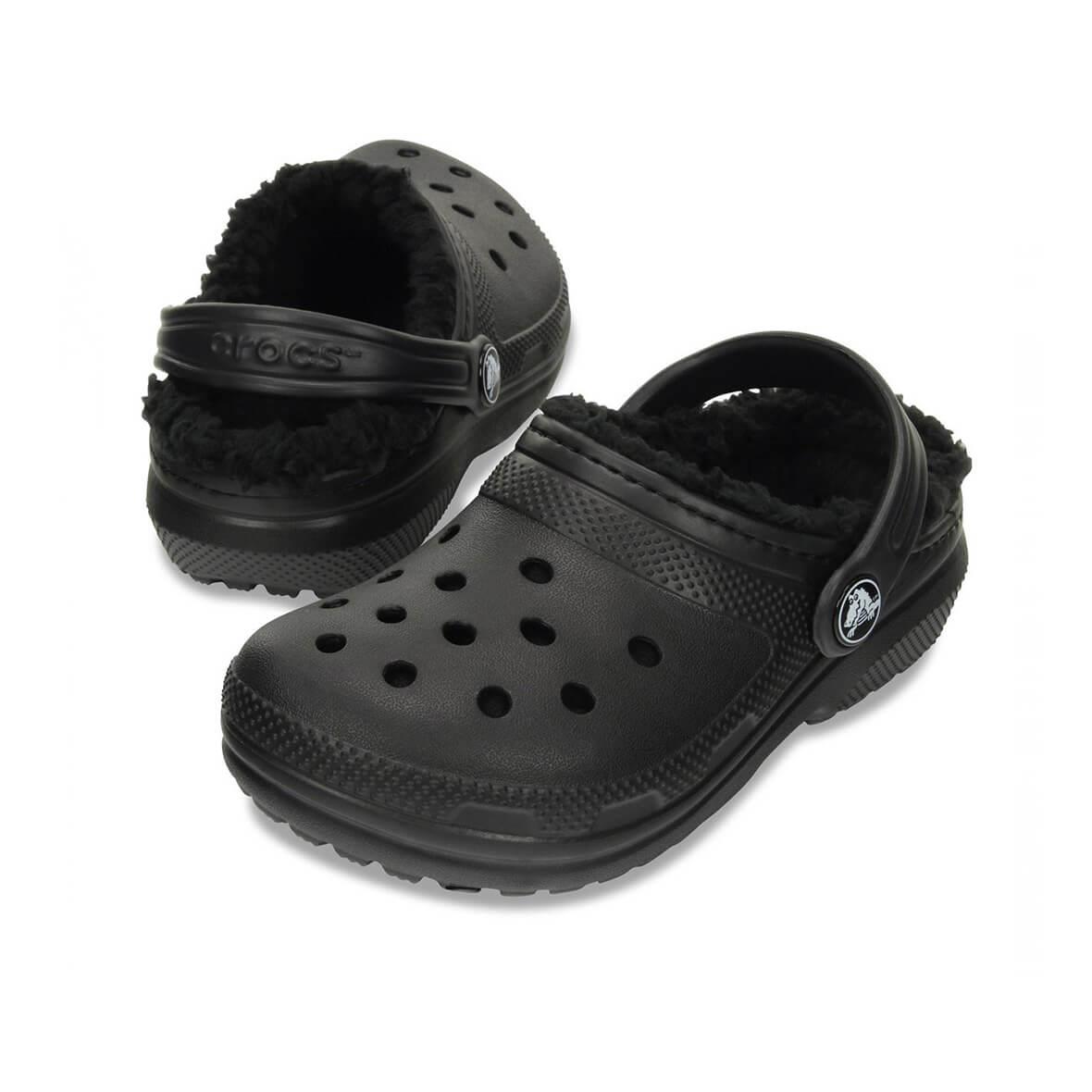 Crocs Classic Lined Clog T Çocuk Terlik - Siyah