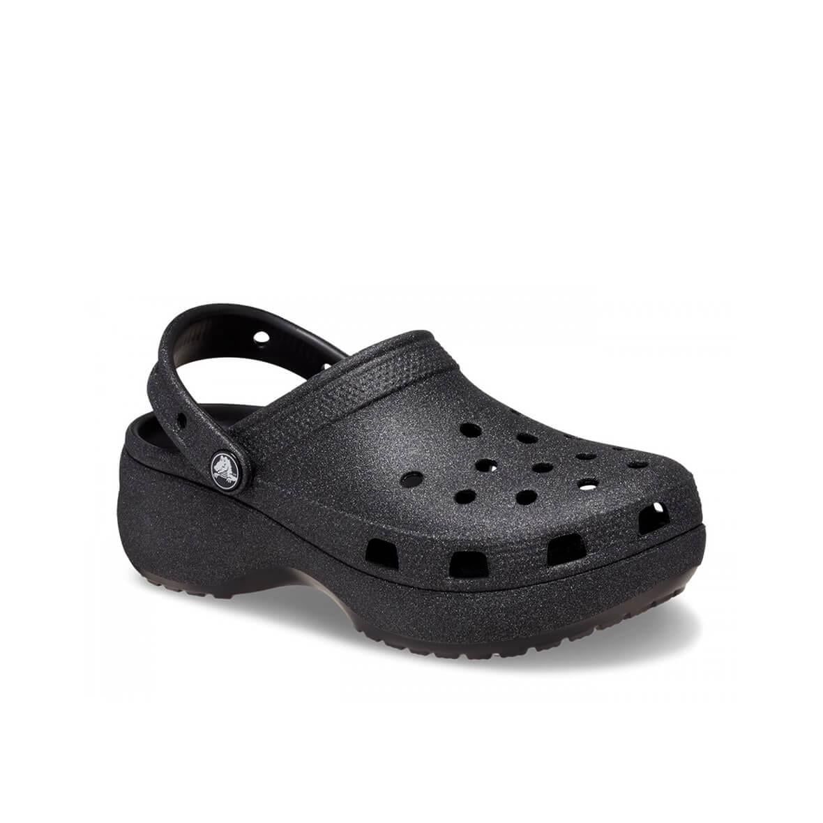 Crocs Classic Platform Glitter Clog W Bayan Terlik - Siyah