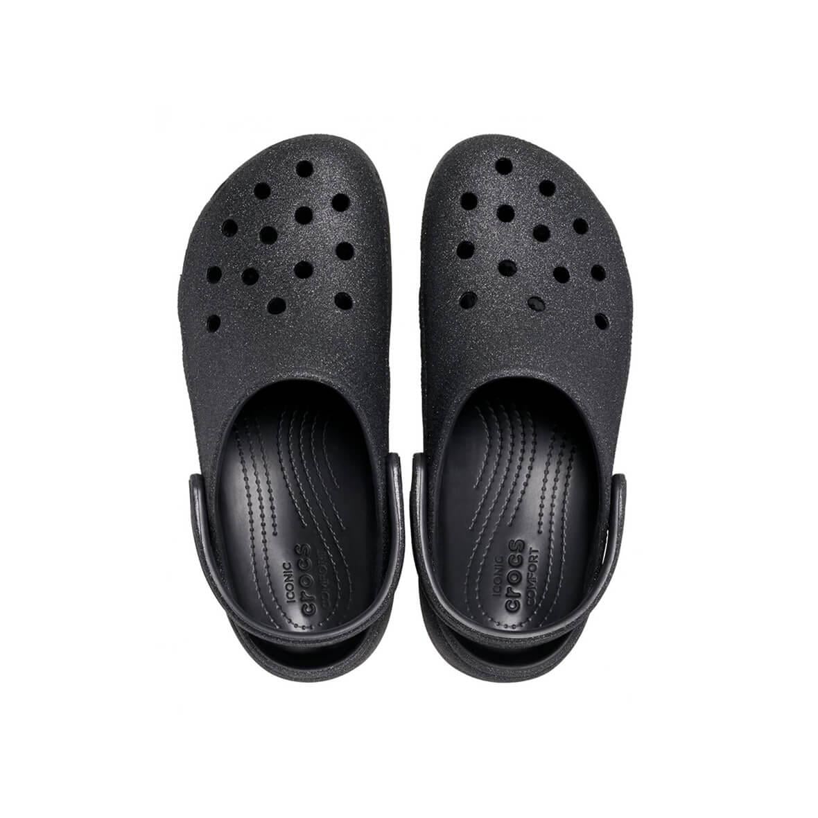Crocs Classic Platform Glitter Clog W Bayan Terlik - Siyah