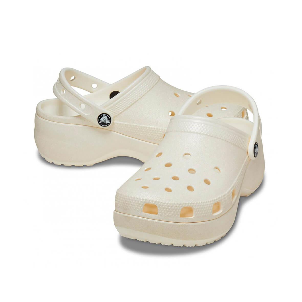 Crocs Classic Platform Glitter Clog W Kadın Terlik - Sedef