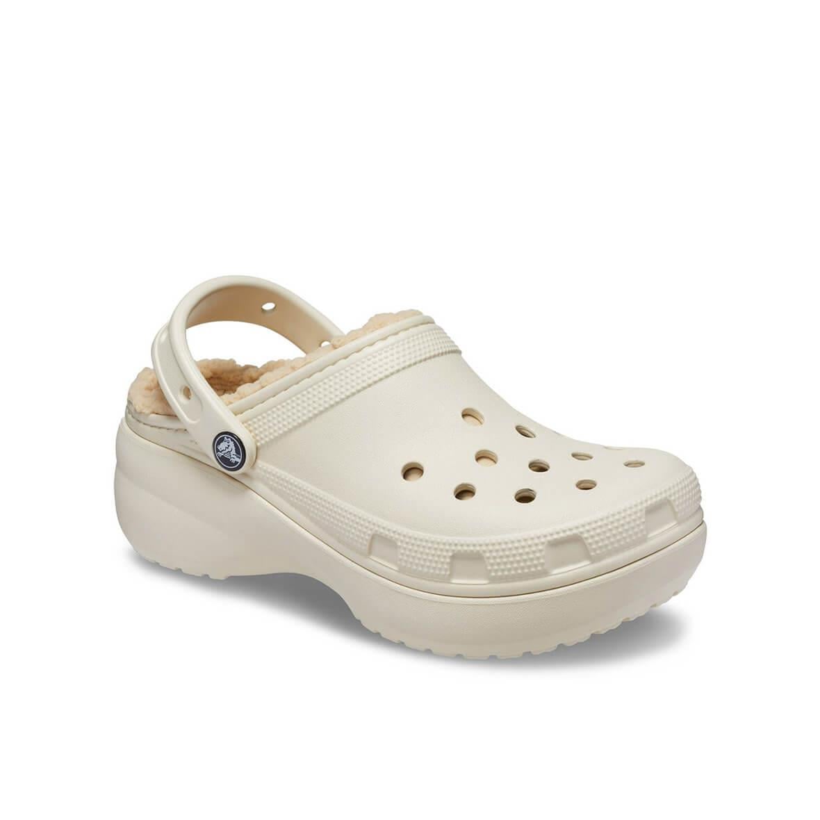 Crocs Classic Platform Lined Clog W Kadın Terlik - Bej