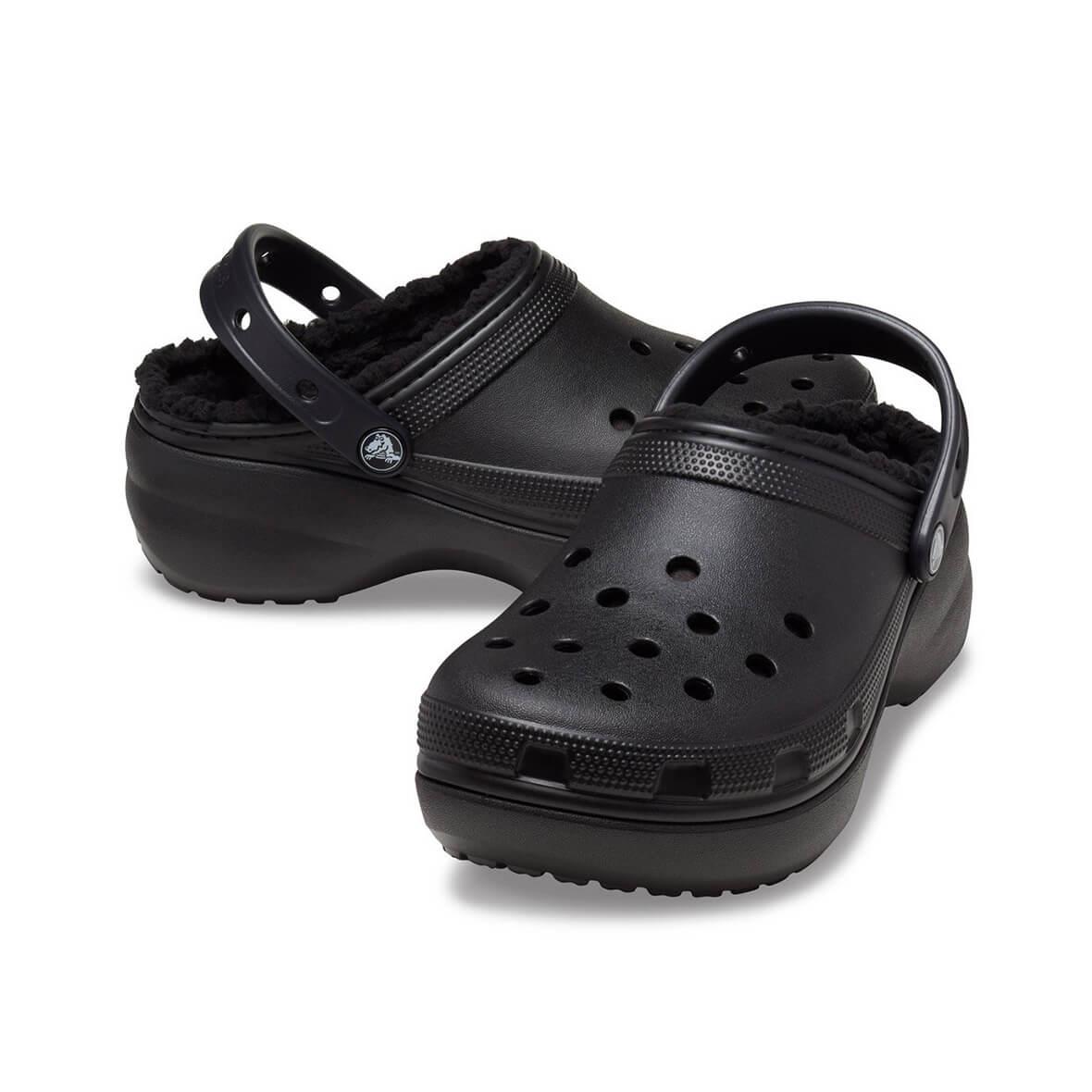 Crocs Classic Platform Lined Clog W Kadın Terlik - Siyah