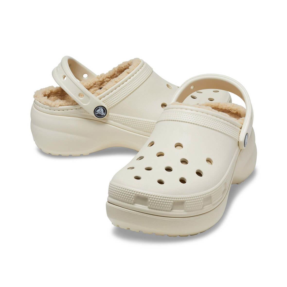 Crocs Classic Platform Lined Clog W Kadın Terlik - Bej