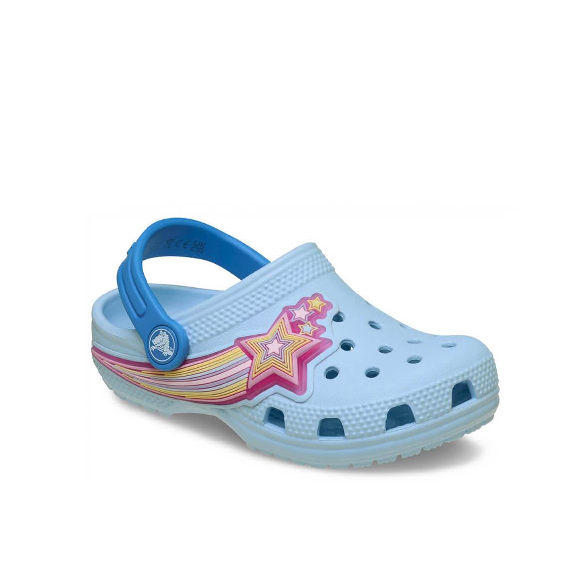 Crocs Classic Star Lights Clog T Işıklı Çocuk Terlik - Açık Mavi