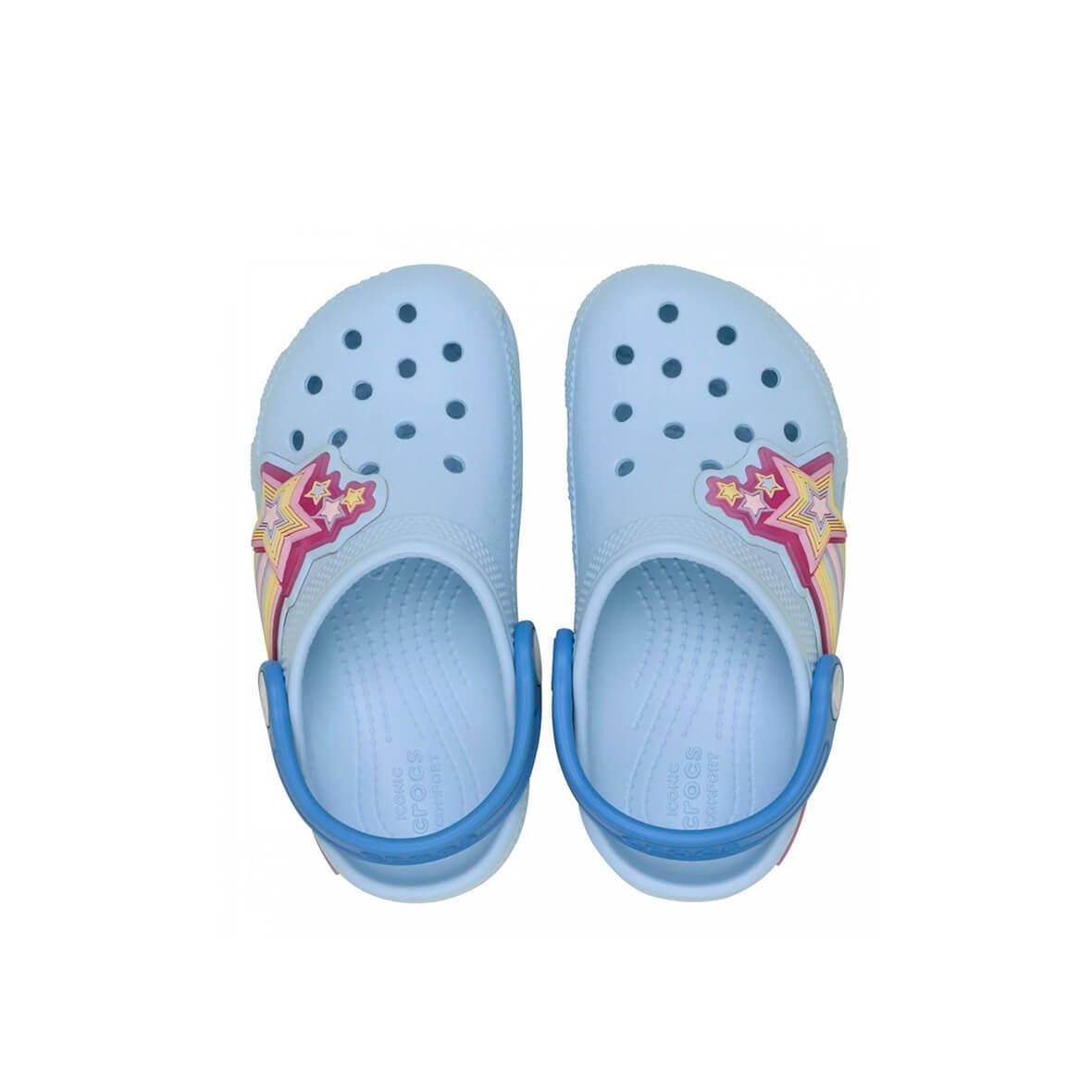 Crocs Classic Star Lights Clog T Işıklı Çocuk Terlik - Açık Mavi