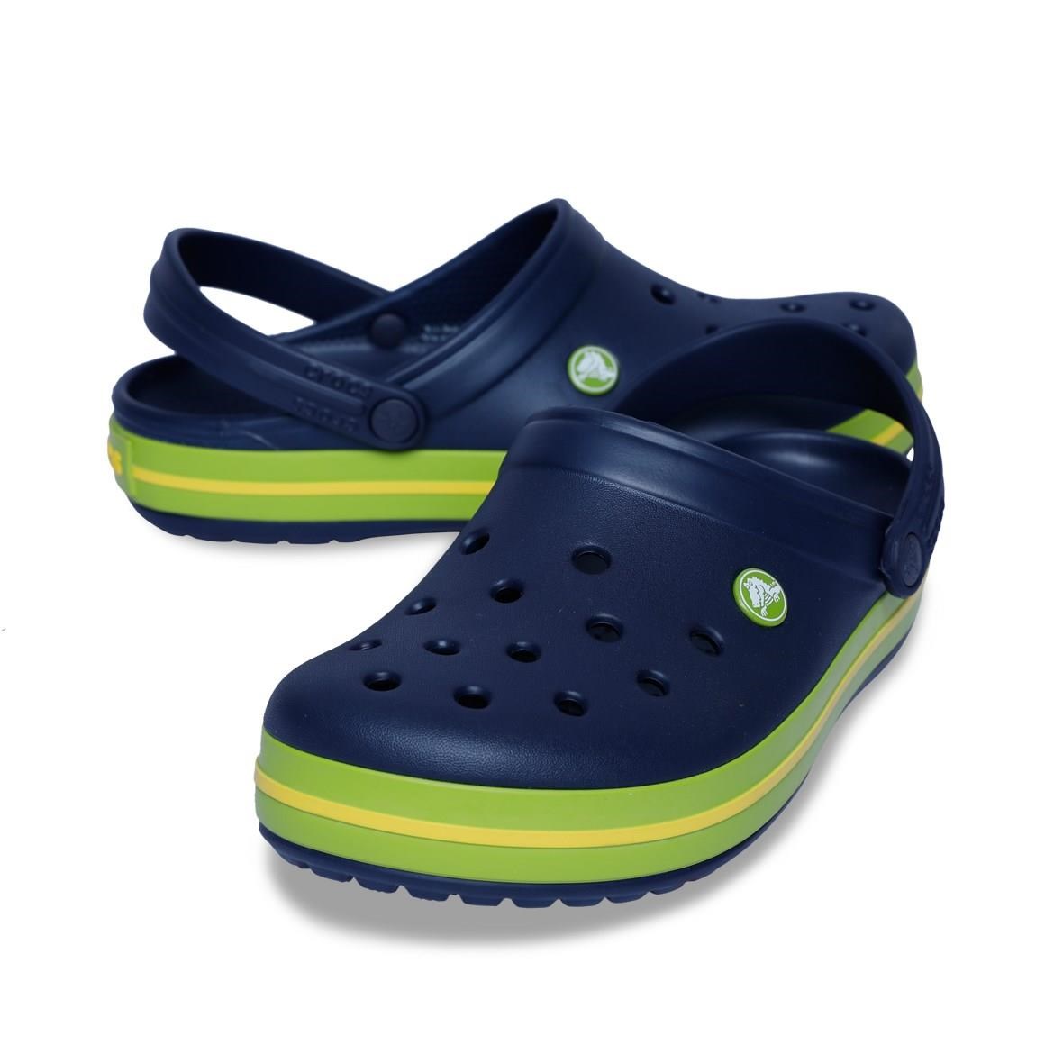 Crocs Crocband Bayan Terlik - Navy/Volt Green/Lemon