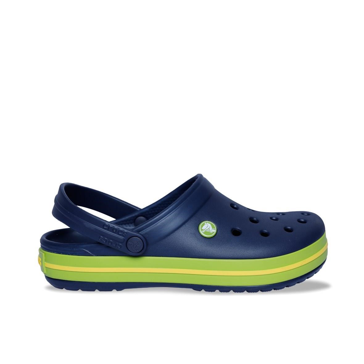Crocs Crocband Bayan Terlik - Navy/Volt Green/Lemon