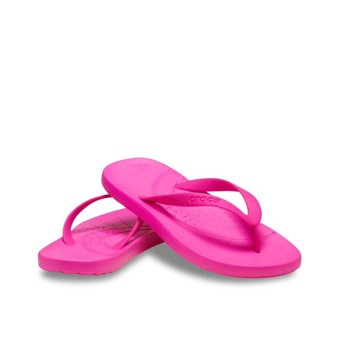 Crocs Flip Kadın Parmakarası Terlik - Neon Pembe