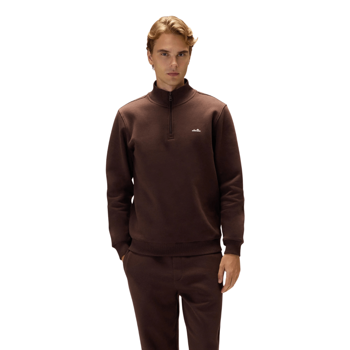 Ellesse 6WM1010-BRW Yarım Fermuarlı Erkek Sweatshirt - Kahverengi