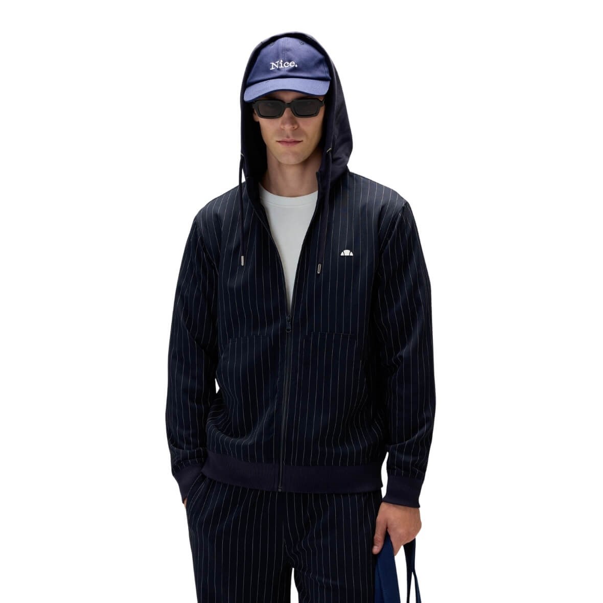 Ellesse 6WM1019-NV Fermuarlı Kapüşonlu Erkek Sweatshirt - Lacivert