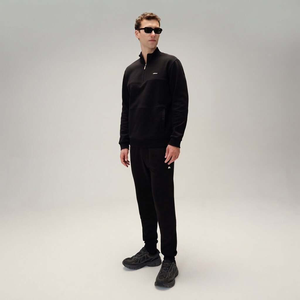 Ellesse 6WM1025-BK Fermuarlı Kapüşonlu Erkek Sweatshirt - Siyah