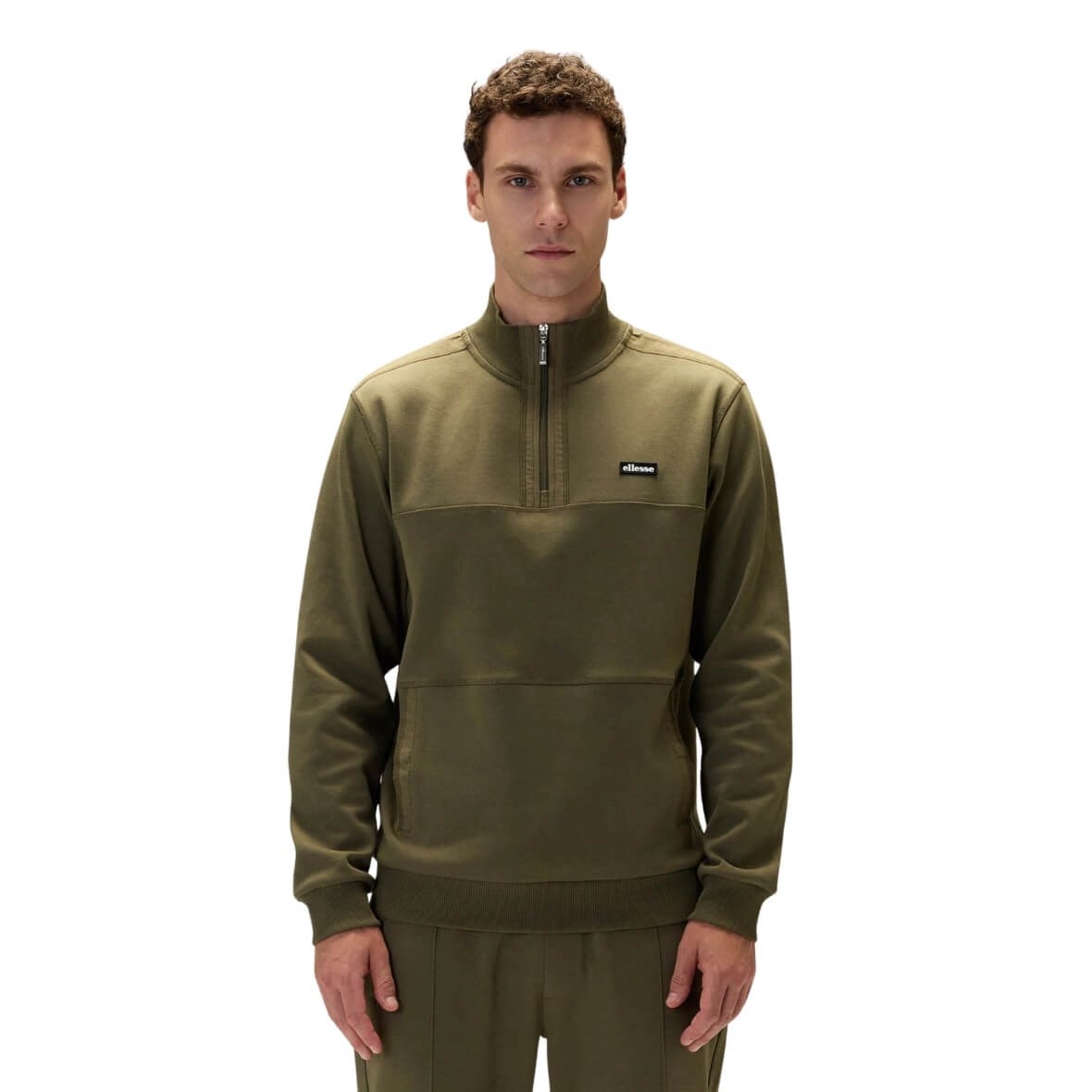 Ellesse 6WM1025-KH Fermuarlı Kapüşonlu Erkek Sweatshirt - Haki