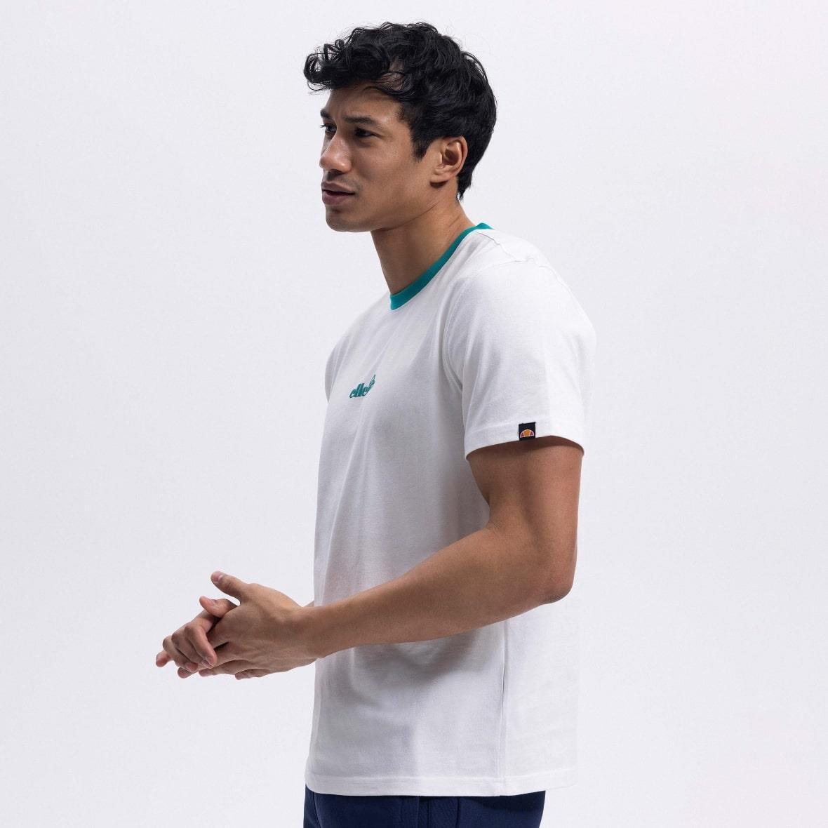 Ellesse CMO18-3-GRN Bisiklet Yaka Erkek T-Shirt - Yeşil / Beyaz