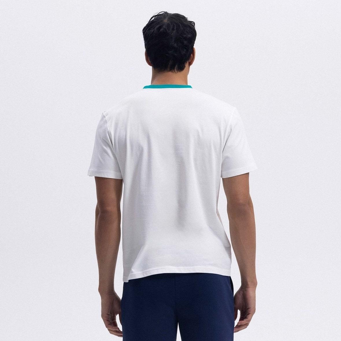 Ellesse CMO18-3-GRN Bisiklet Yaka Erkek T-Shirt - Yeşil / Beyaz