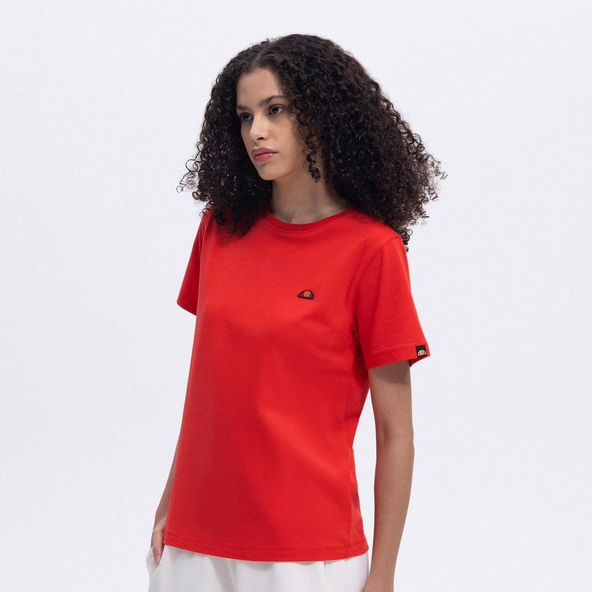 Ellesse EF174-RD Bisiklet Yaka Kadın T-Shirt - Kırmızı