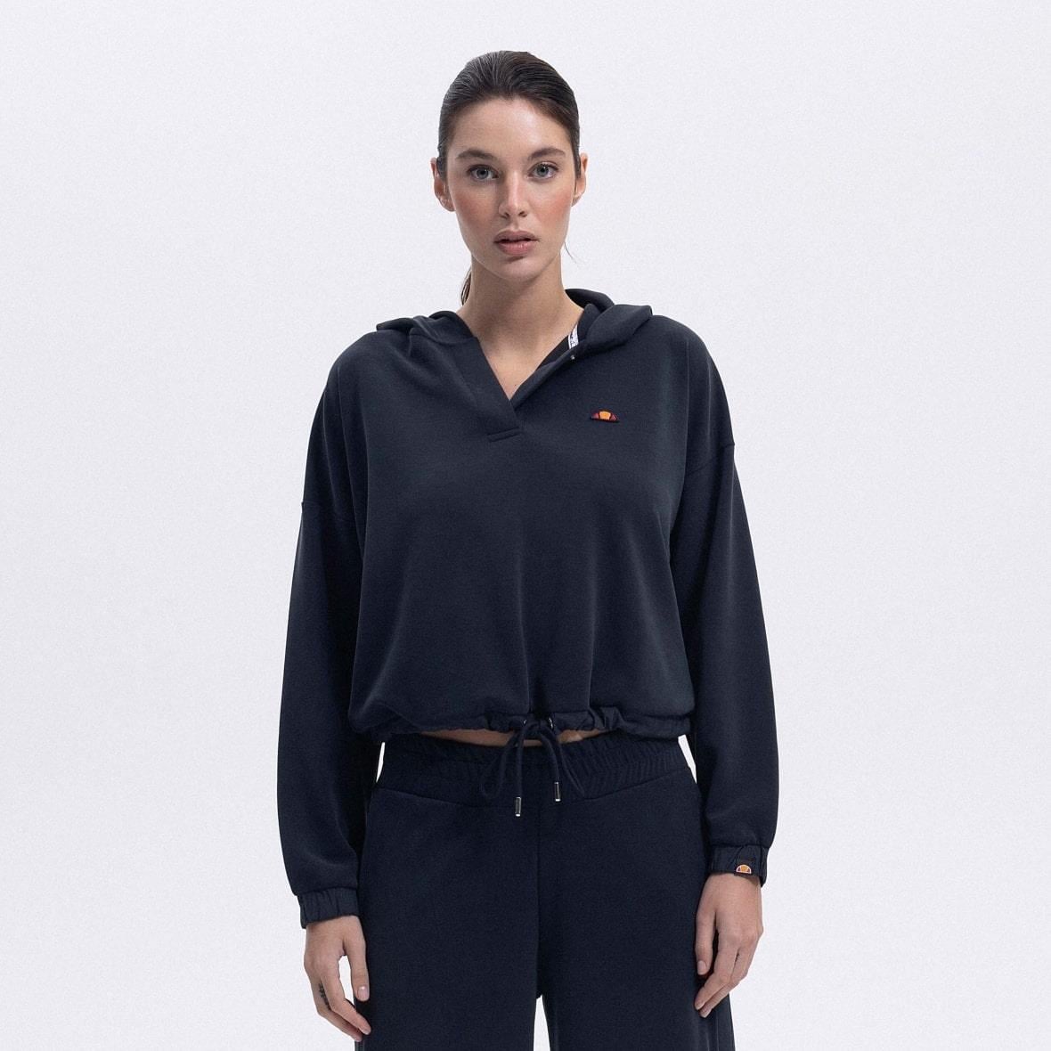 Ellesse EF209-1-BK Kapüşonlu Kadın Sweatshirt - Siyah