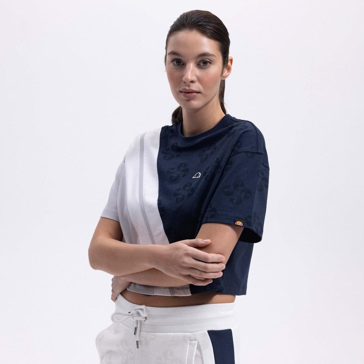 Ellesse EF376-NV Crop Kadın T-Shirt - Lacivert