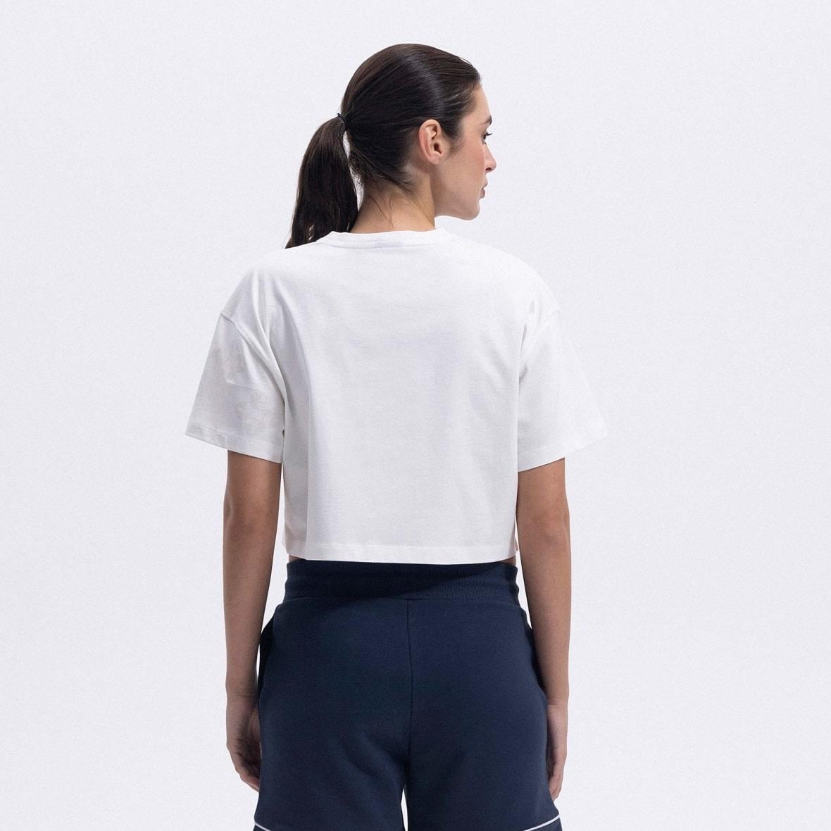 Ellesse EF376-OF Crop Kadın T-Shirt - Kırık Beyaz