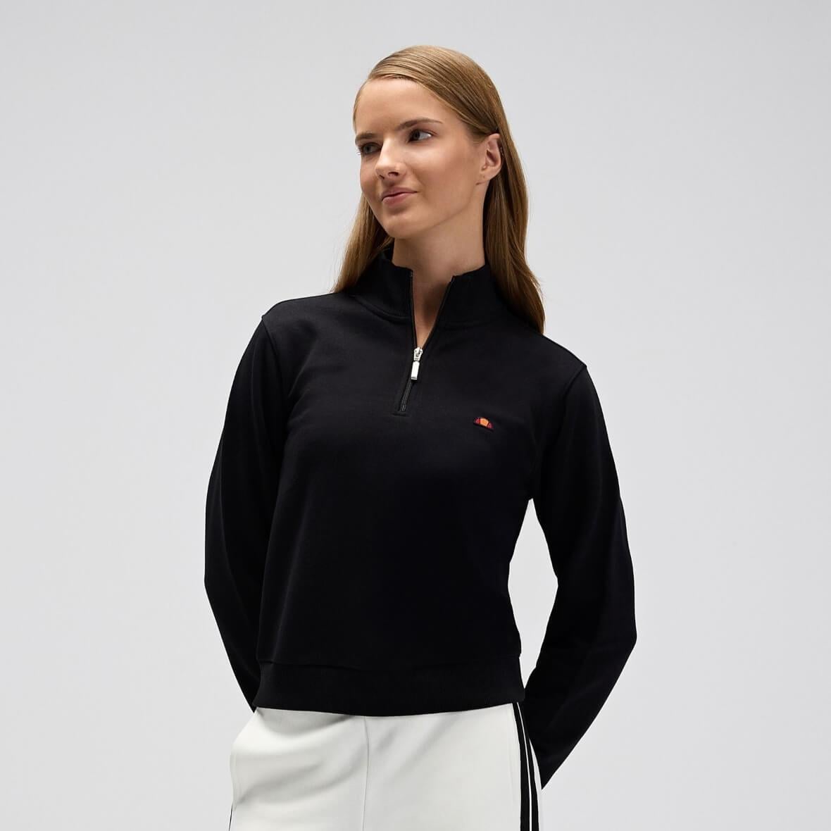 Ellesse EF557-BK Yarım Fermuarlı Kadın Sweatshirt - Siyah