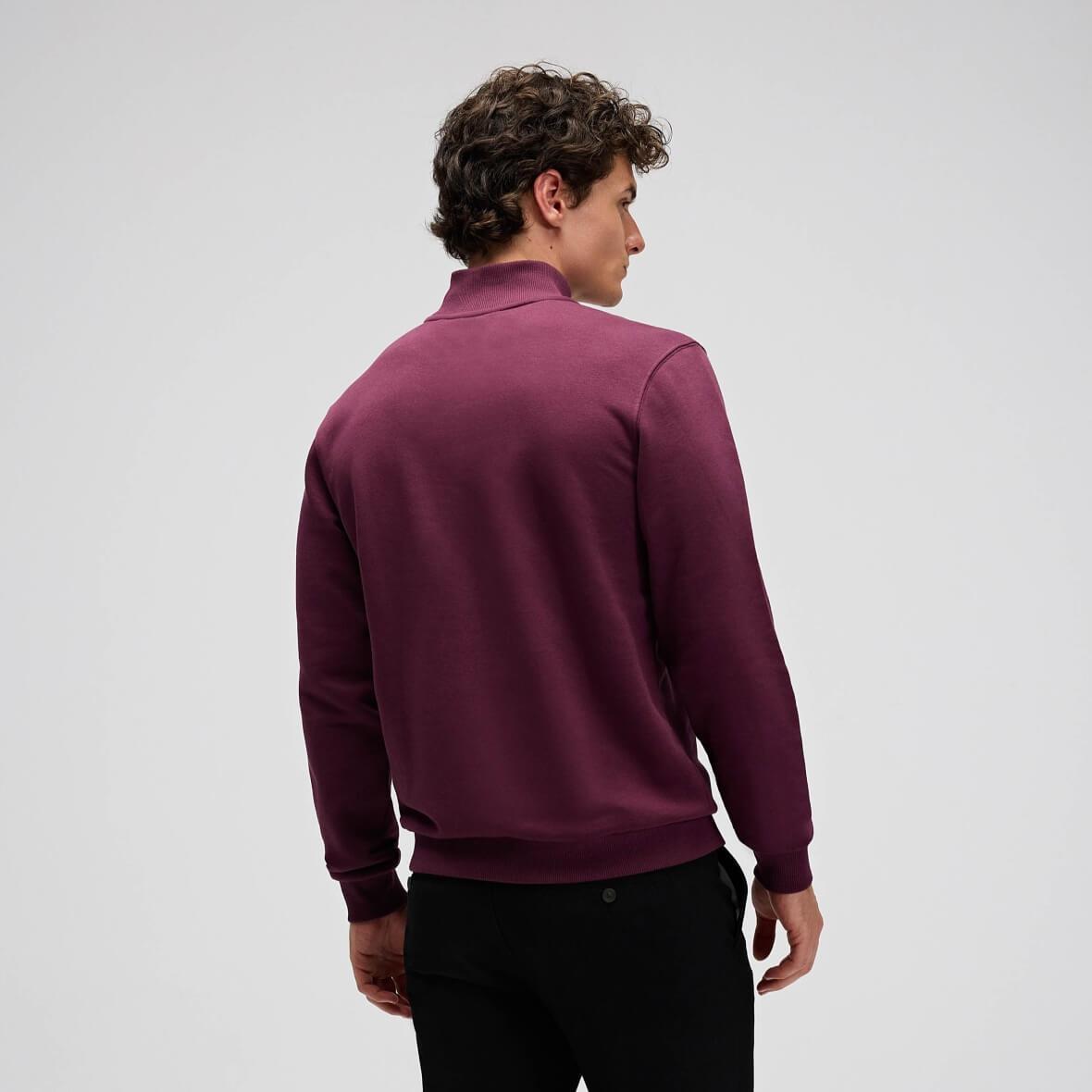 Ellesse EF580-BRD Yarım Fermuarlı Erkek Sweatshirt - Bordo
