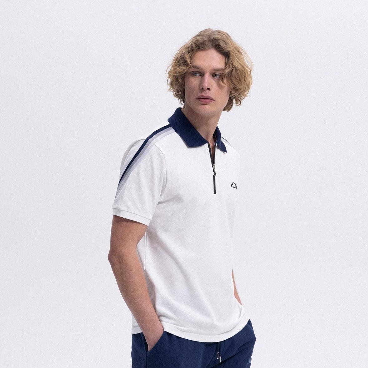Ellesse EM169-1-OF Polo Yaka Erkek T-Shirt - Kırık Beyaz