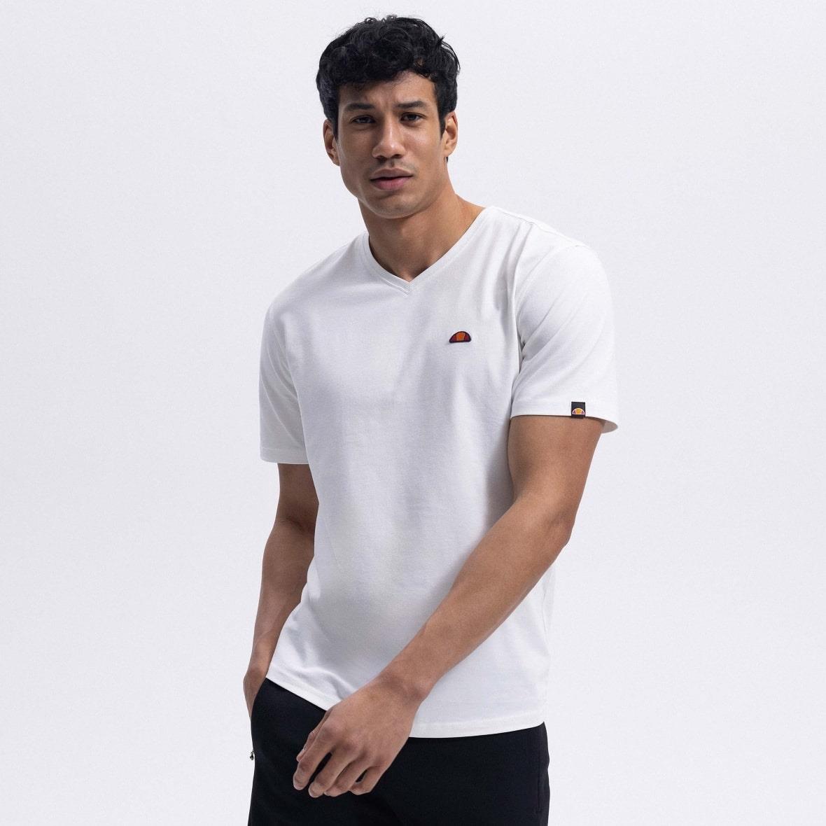 Ellesse EM186-1-WT V Yaka Erkek T-Shirt - Beyaz