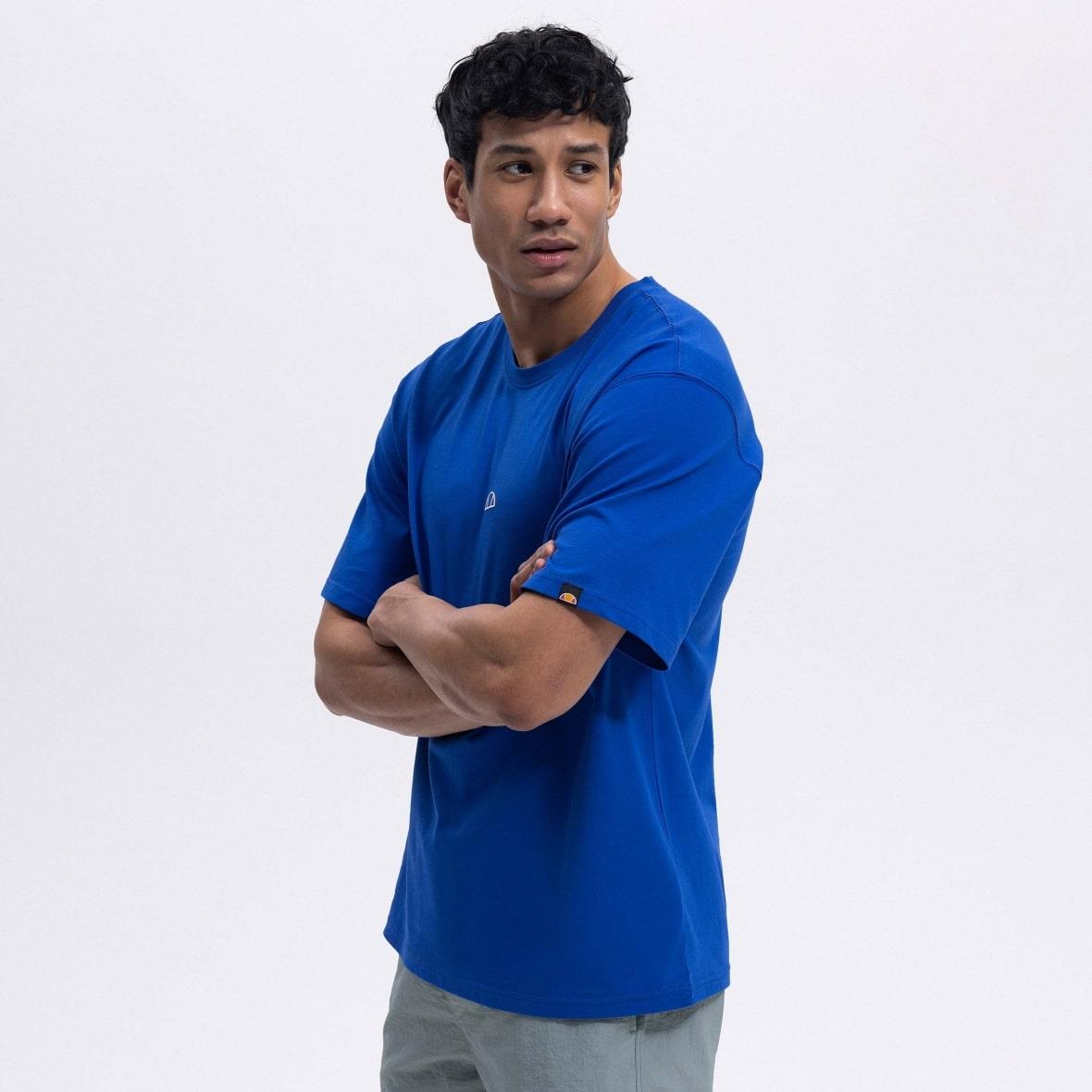 Ellesse EM376-SBL Oversize Tee Erkek T-Shirt - Mavi