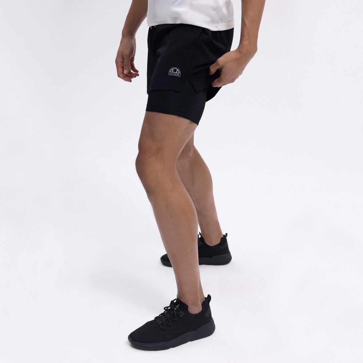 Ellesse EM446-BK 2 in 1 Erkek Şort - Siyah