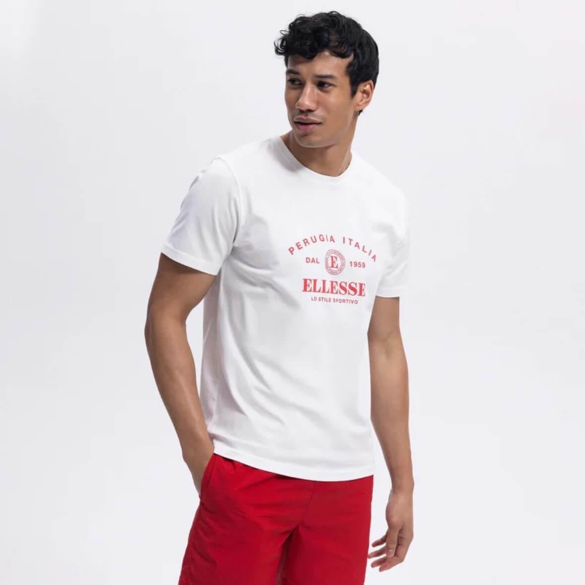 Ellesse EM453-OF Bisiklet Yaka Erkek T-Shirt - Beyaz
