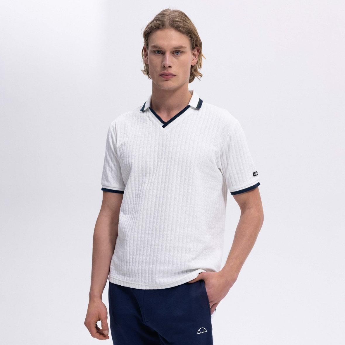 Ellesse EM491-OF Polo Yaka Erkek T-Shirt - Kırık Beyaz