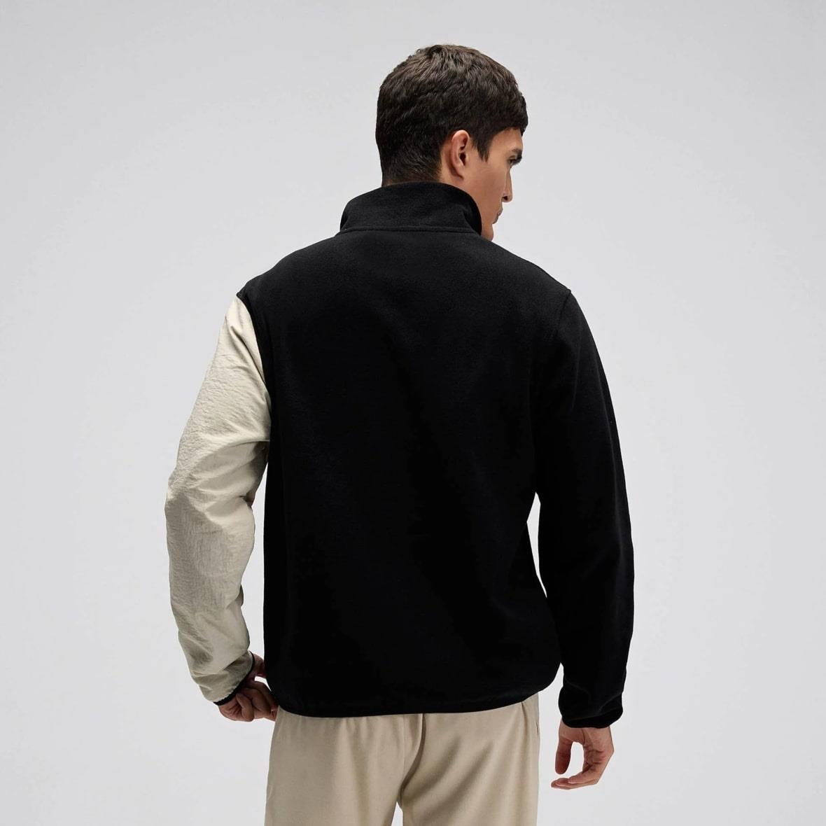 Ellesse EM519-BK Yarım Fermuarlı Polar Erkek Sweatshirt - Siyah / Bej