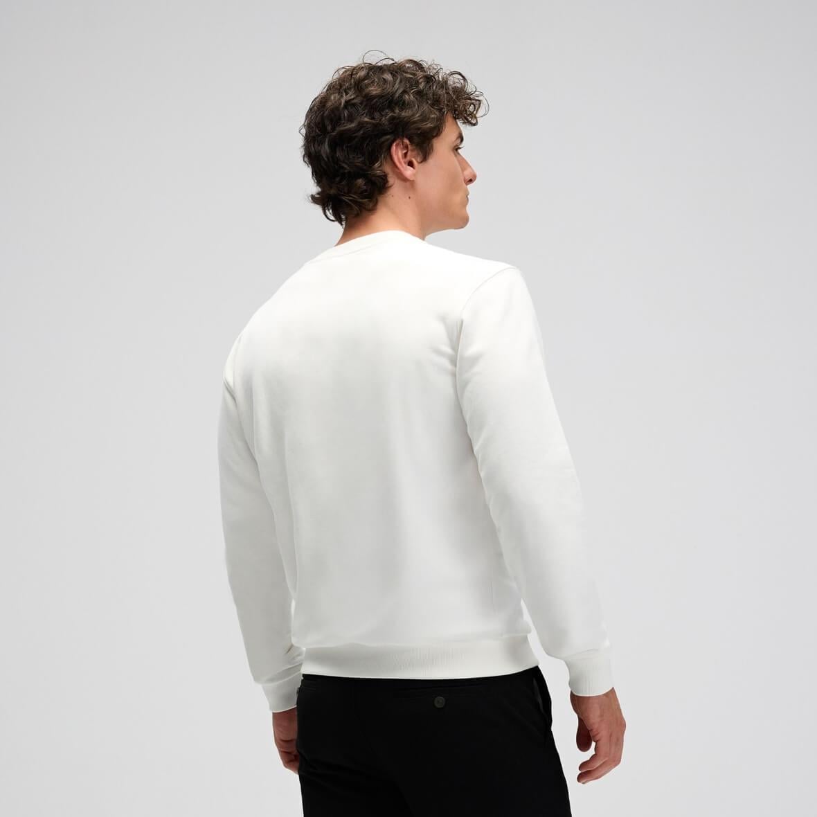 Ellesse EM556-OF Erkek Basic Sweatshirt - Kırık Beyaz