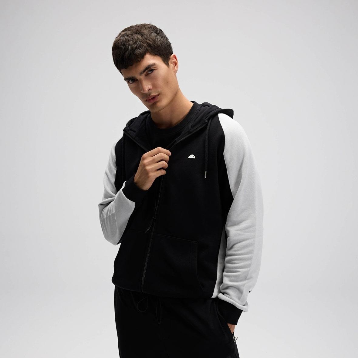 Ellesse EM560-BK Fermuarlı Kapüşonlu Erkek Sweatshirt - Siyah