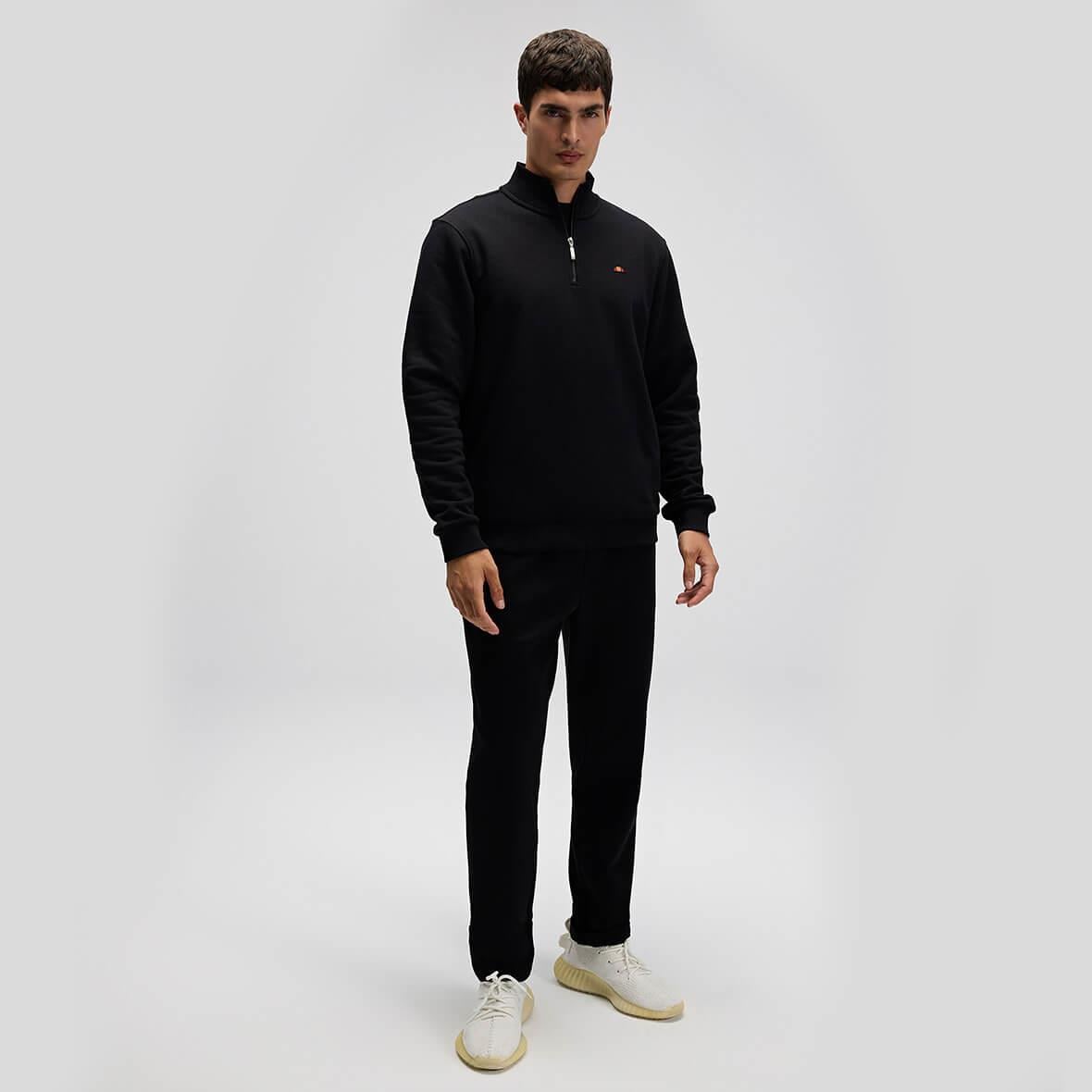 Ellesse EM580-BK Yarım Fermuarlı Erkek Sweatshirt - Siyah