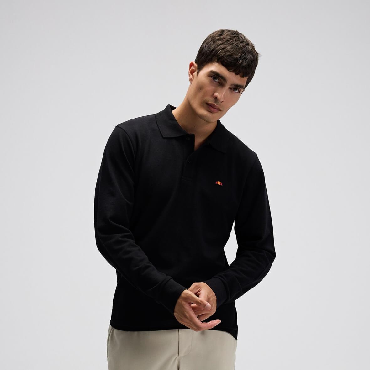 Ellesse EM582-BK Erkek Polo Yaka Sweatshirt - Siyah