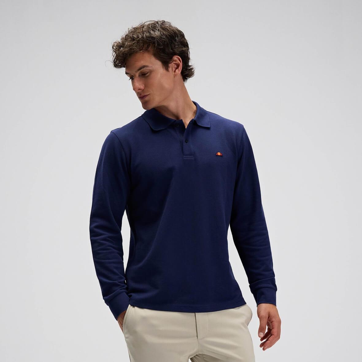 Ellesse EM582-NV Erkek Polo Yaka Sweatshirt - Lacivert