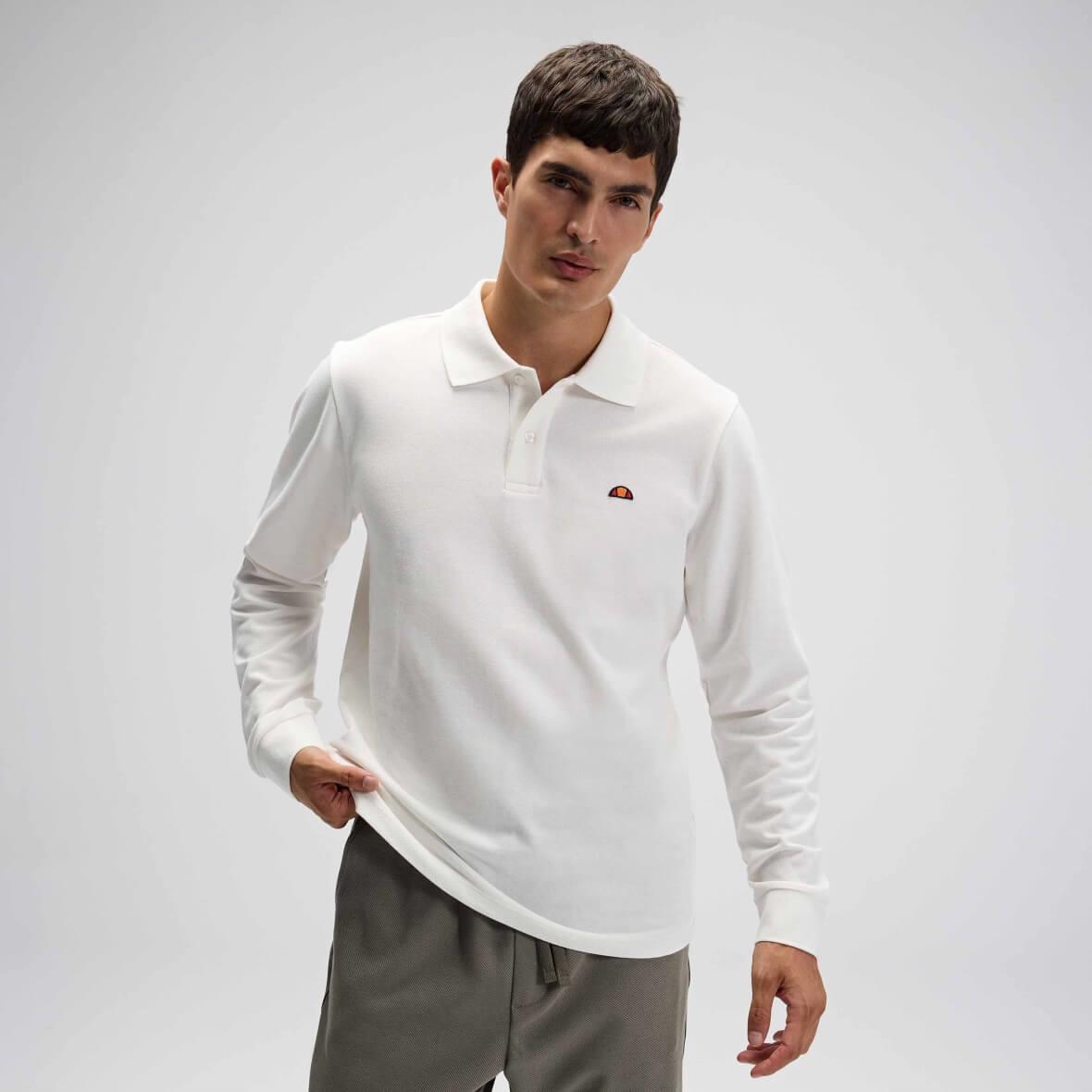 Ellesse EM582-OF Erkek Polo Yaka Sweatshirt - Kırık Beyaz