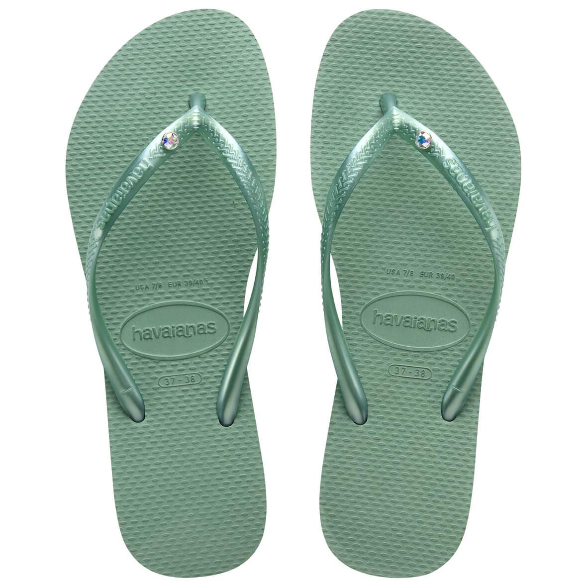 Havaianas Slim Crystal SW II Bayan Terlik - Açık Yeşil