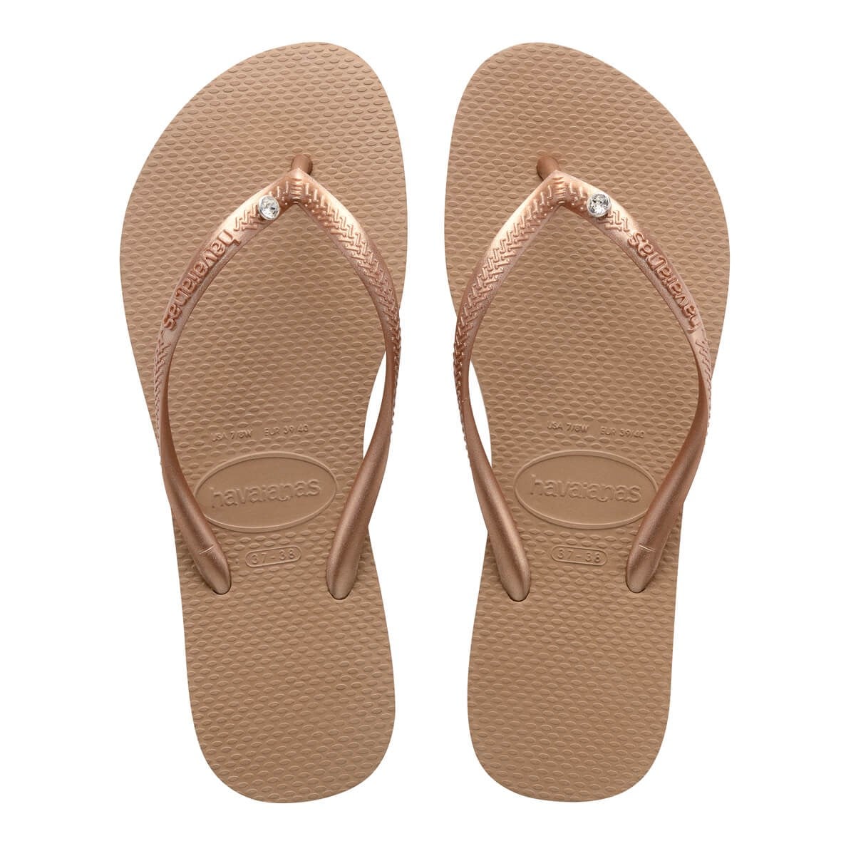 Havaianas Slim Crystal SW II Bayan Terlik - Rose Gold