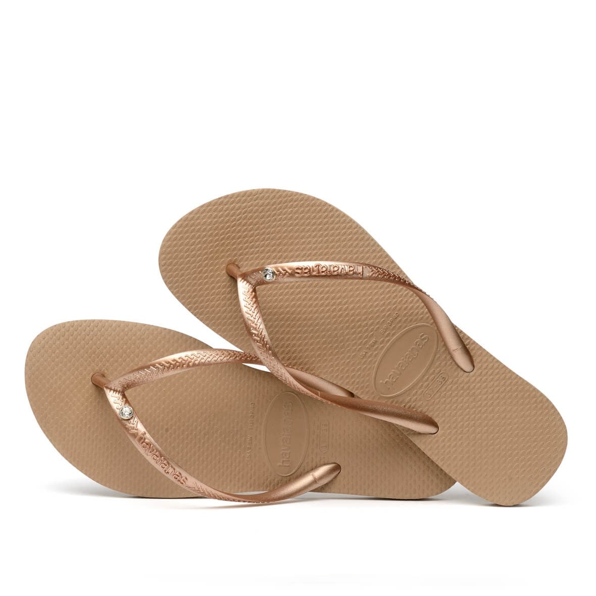 Havaianas Slim Crystal SW II Bayan Terlik - Rose Gold