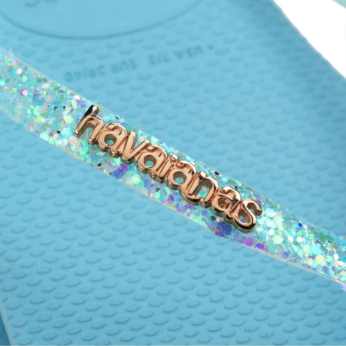 Havaianas Slim Glitter Flourish Bayan Terlik - Mavi