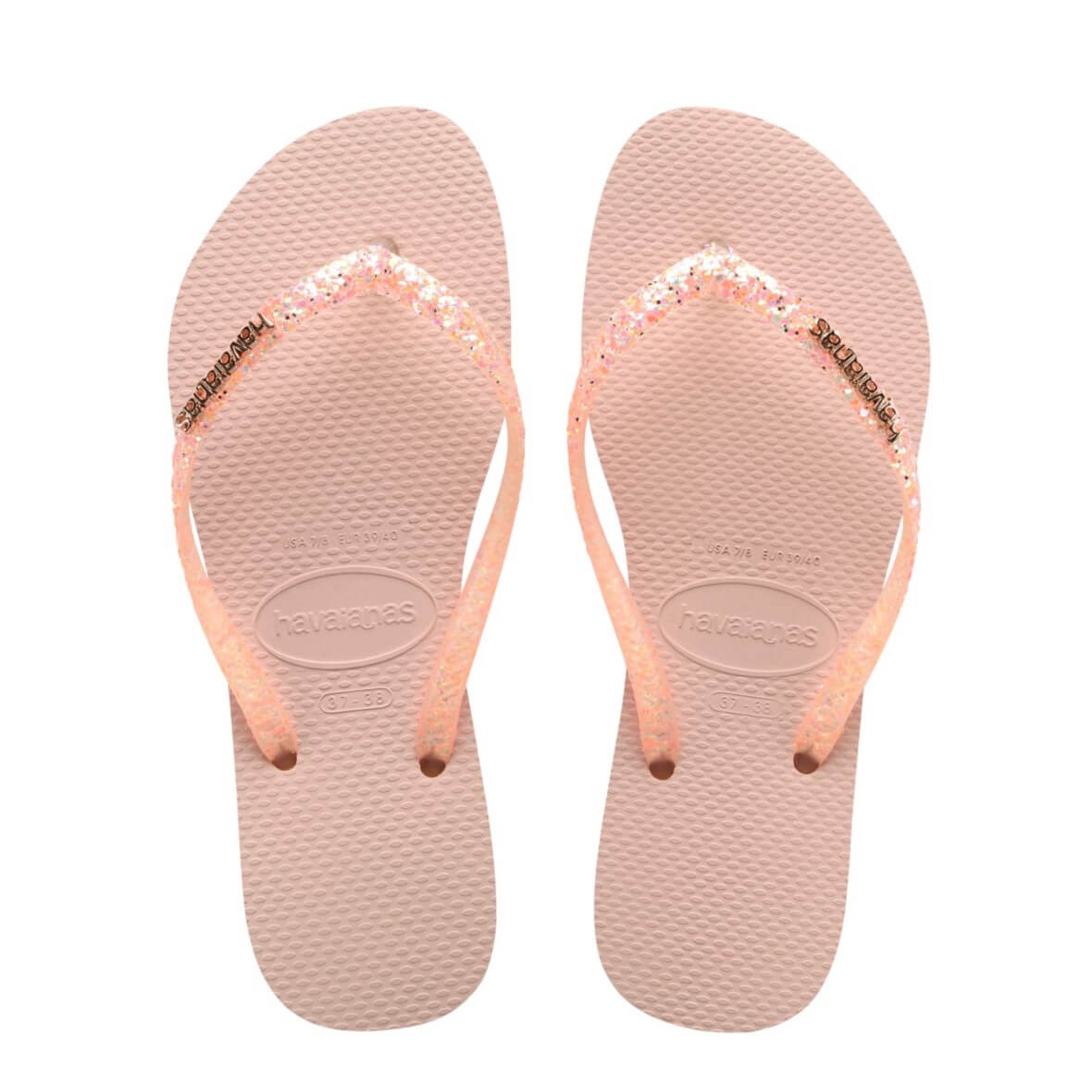 Havaianas Slim Glitter Flourish Bayan Terlik - Pembe